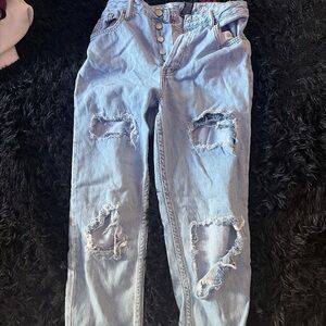 Light Blue Distressed Women Jeans